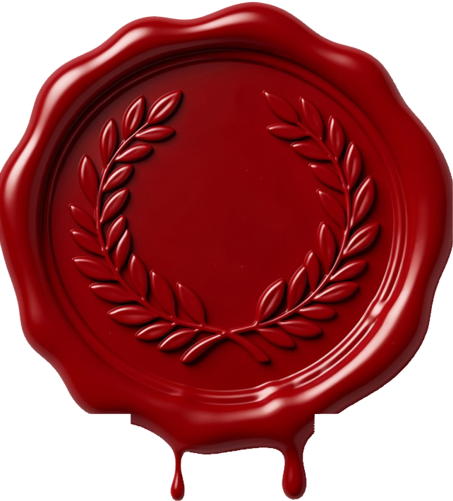 Royal Crimson Wax Seal Stamp with Laurel Wreath